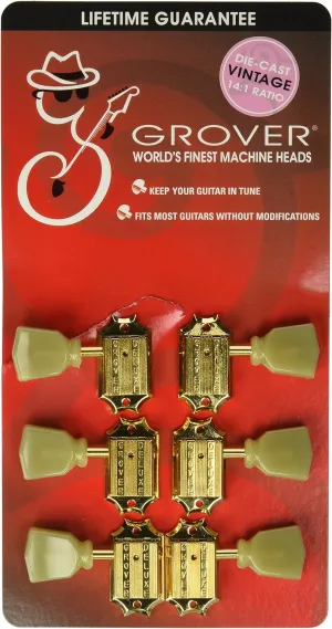 Grover 135G Vintage 3 per Side Machine Head, Gold