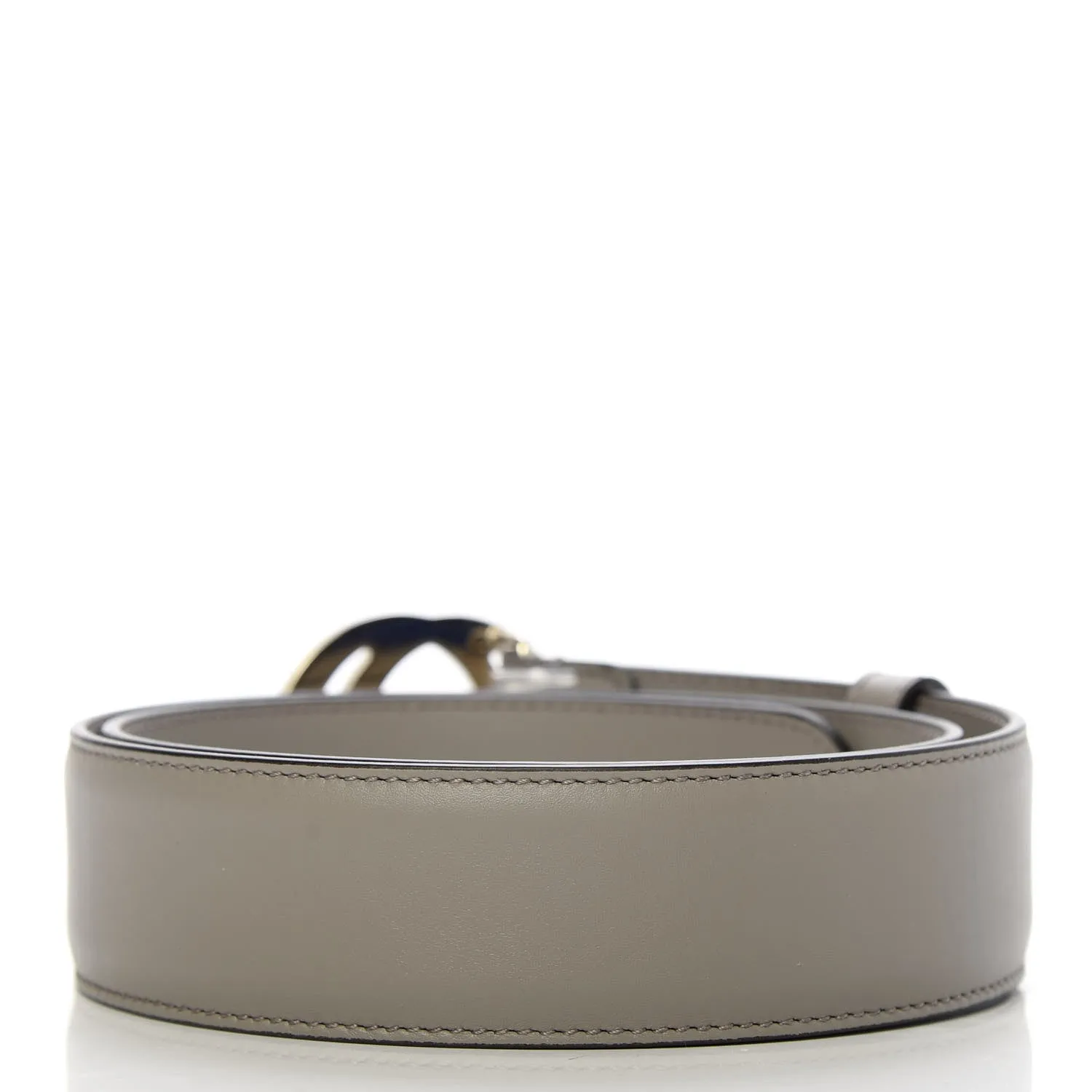 Gucci Interlocking GG Calfskin Belt in Lead Gray