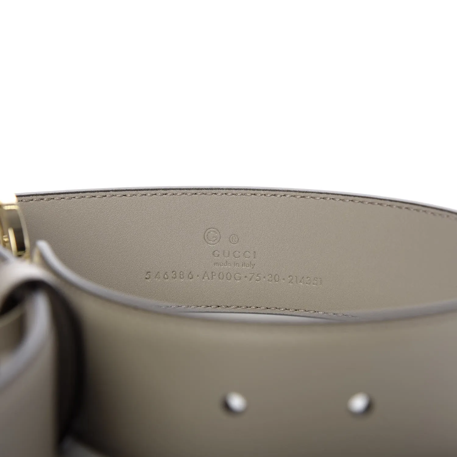Gucci Interlocking GG Calfskin Belt in Lead Gray
