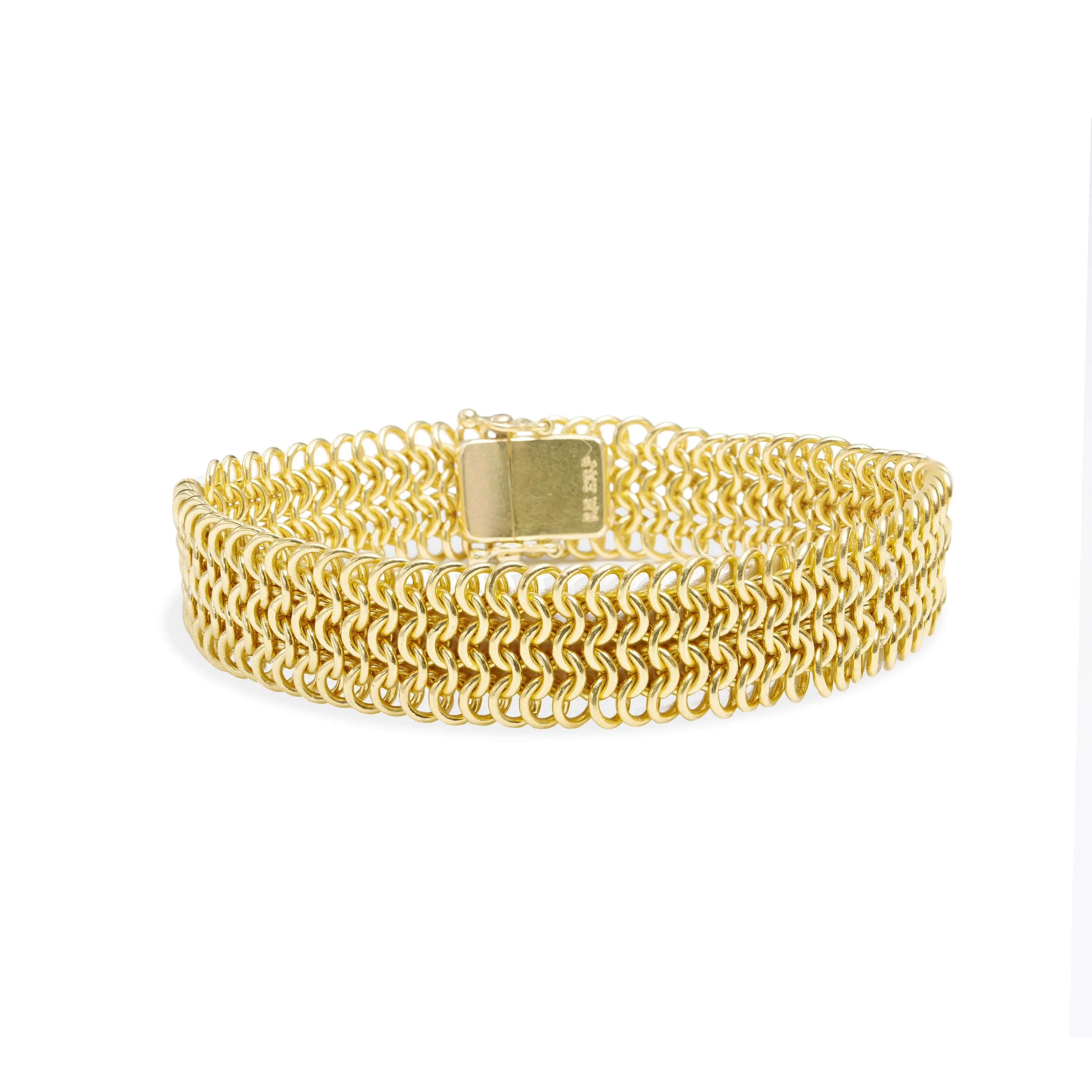 Guinevere Five Row Box Clasp Bracelet in 22K Nectar Gold