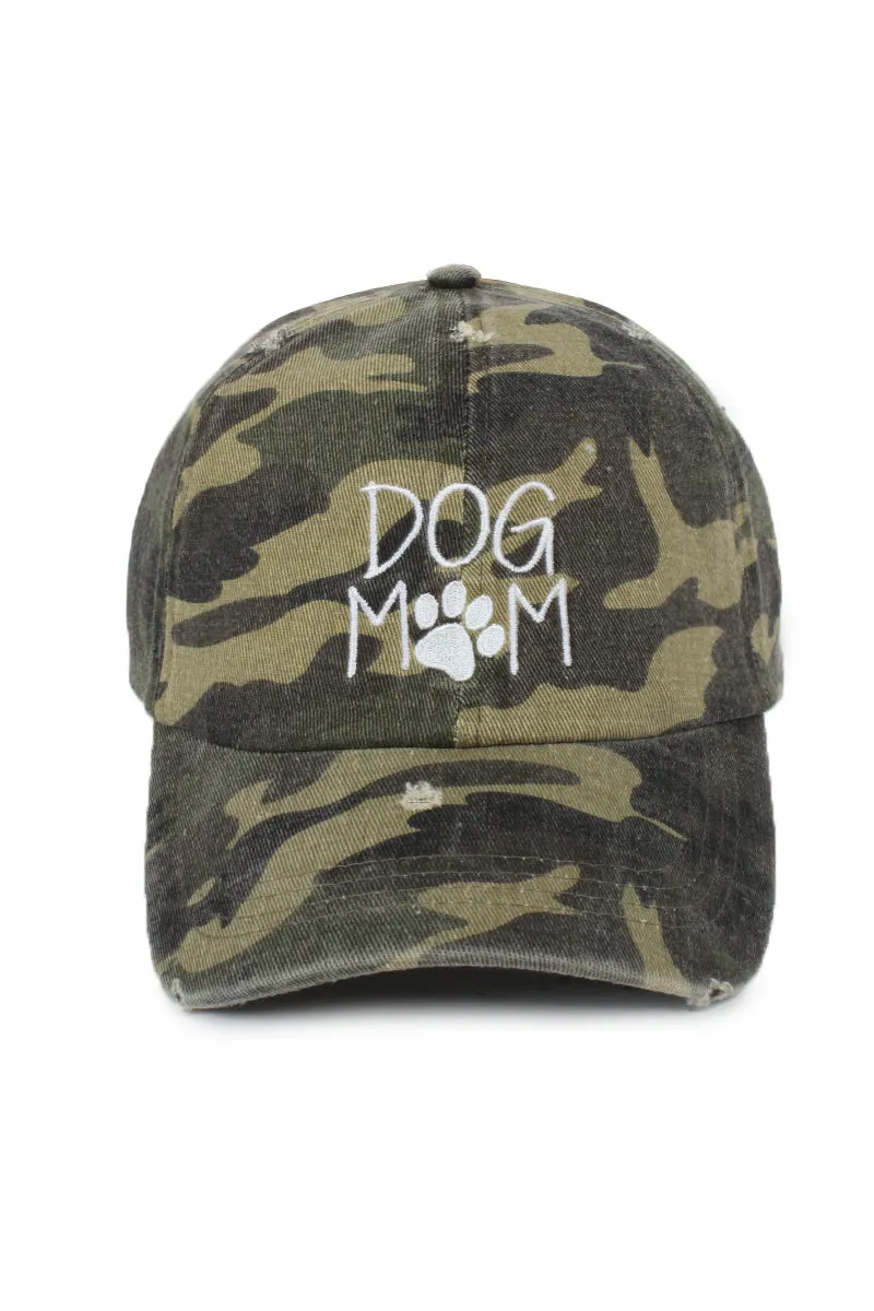 GWCAP256L - "Dog Mom Embroidery Vintage Wash Baseball Cap