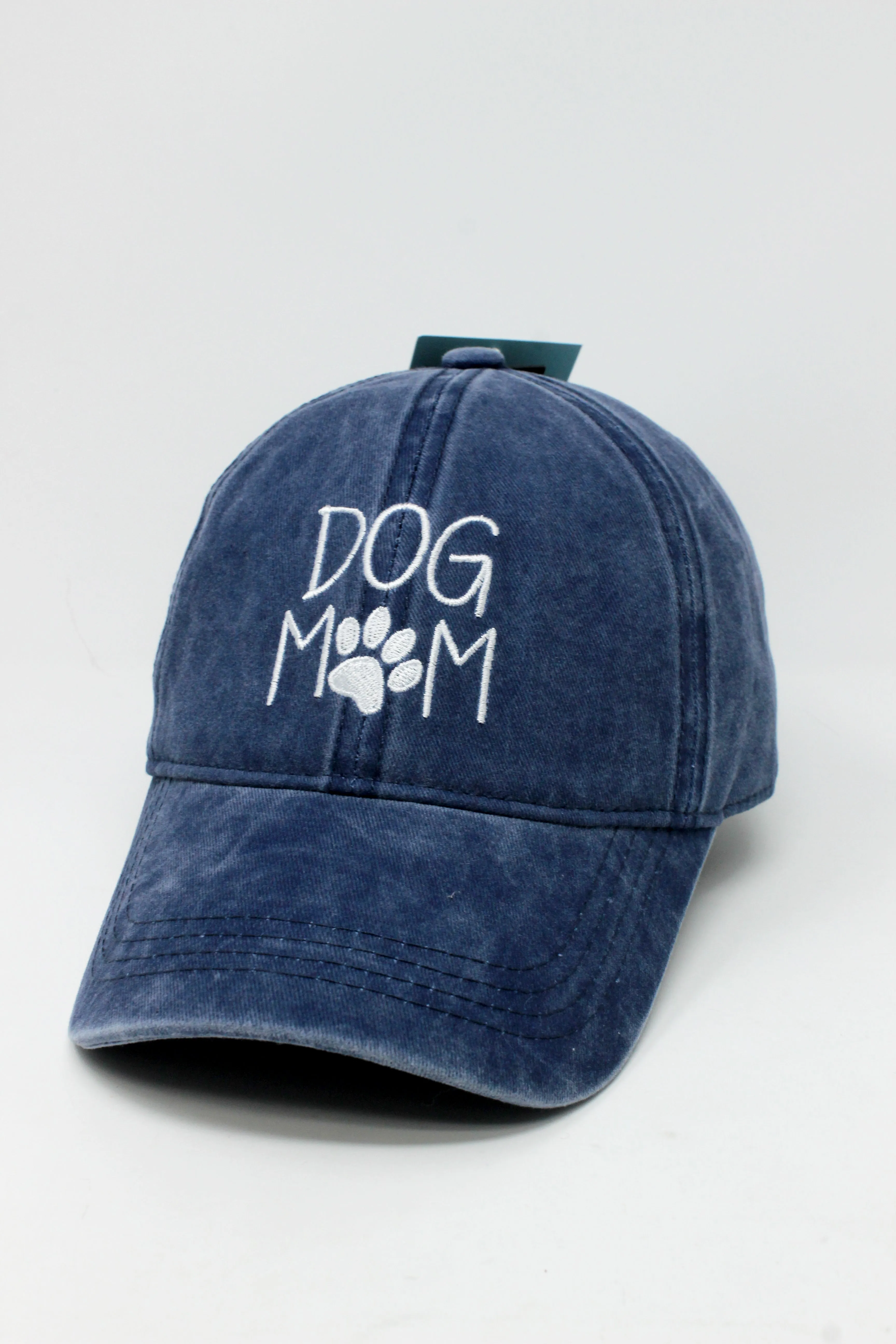 GWCAP256L - "Dog Mom Embroidery Vintage Wash Baseball Cap