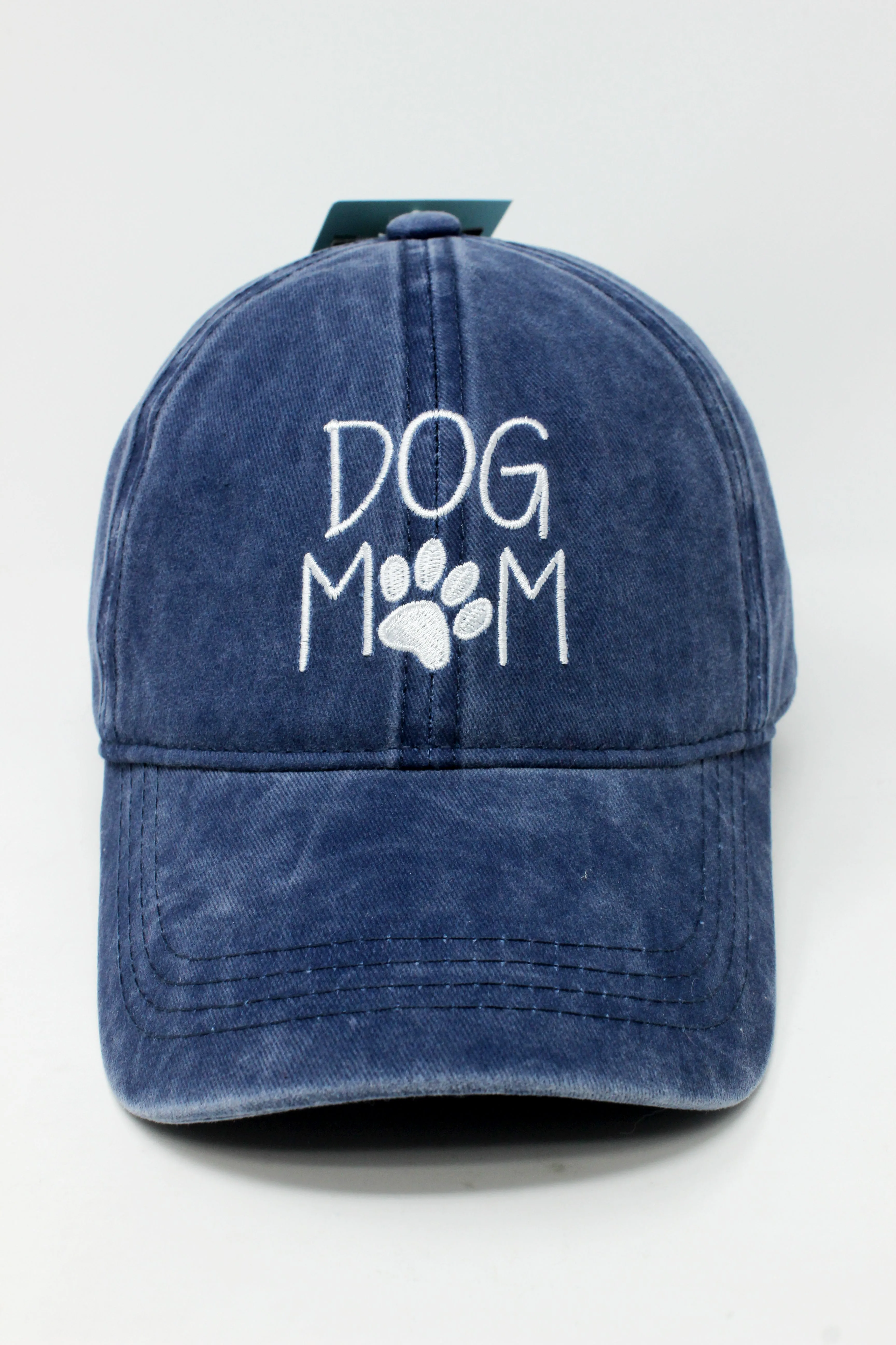 GWCAP256L - "Dog Mom Embroidery Vintage Wash Baseball Cap
