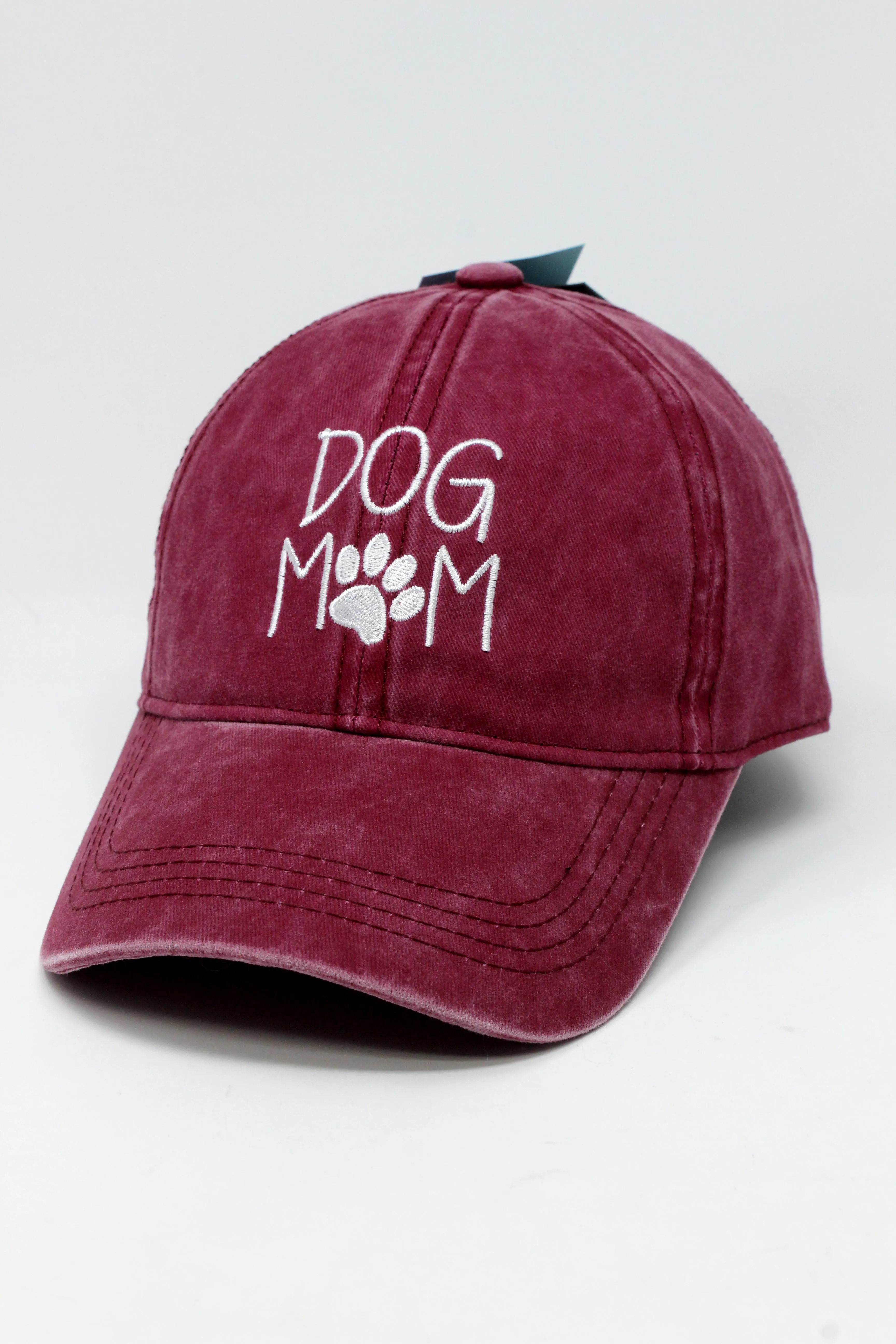 GWCAP256L - "Dog Mom Embroidery Vintage Wash Baseball Cap