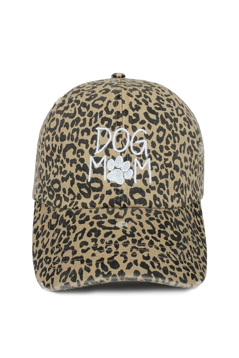 GWCAP256L - "Dog Mom Embroidery Vintage Wash Baseball Cap