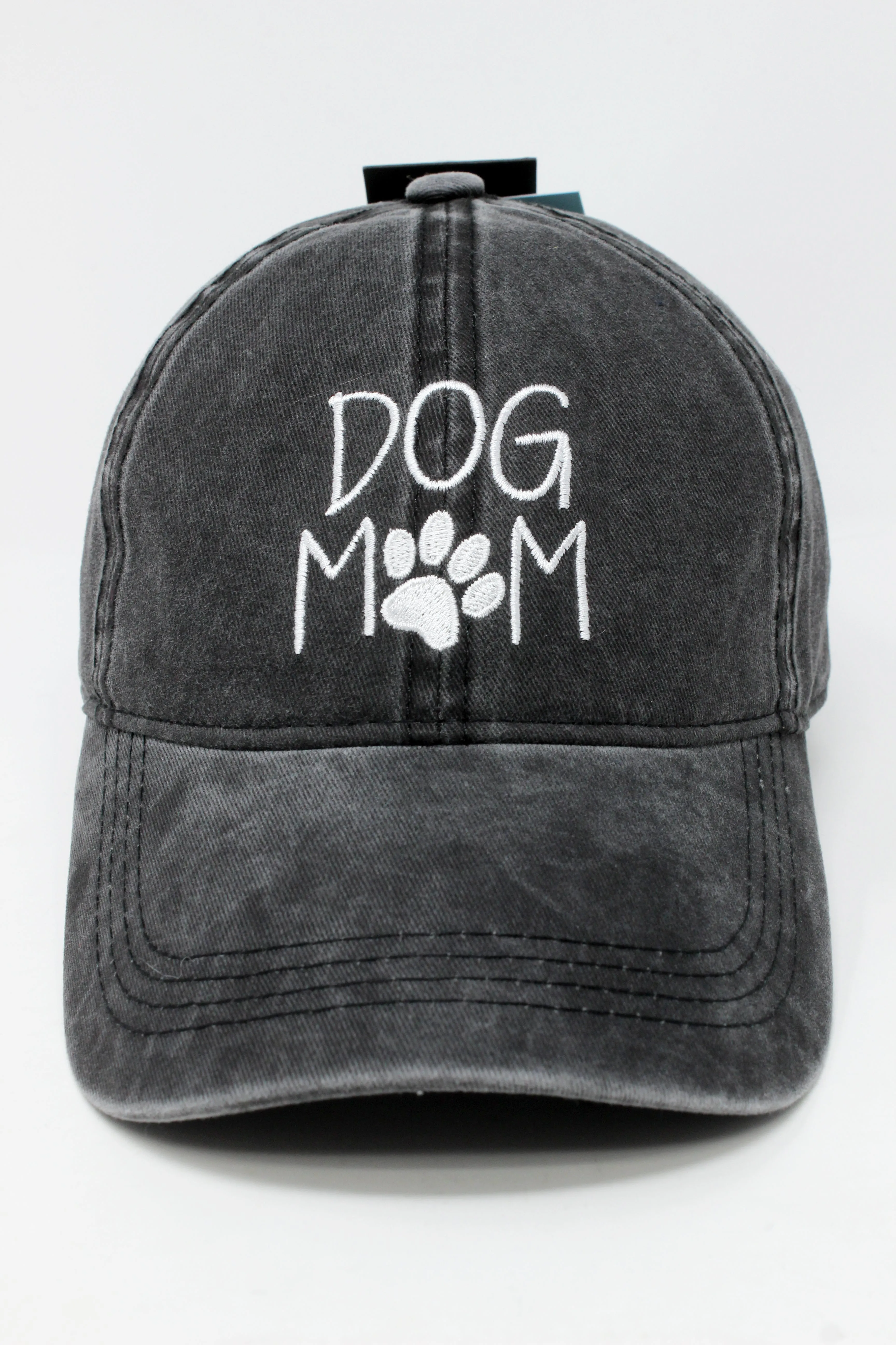 GWCAP256L - "Dog Mom Embroidery Vintage Wash Baseball Cap
