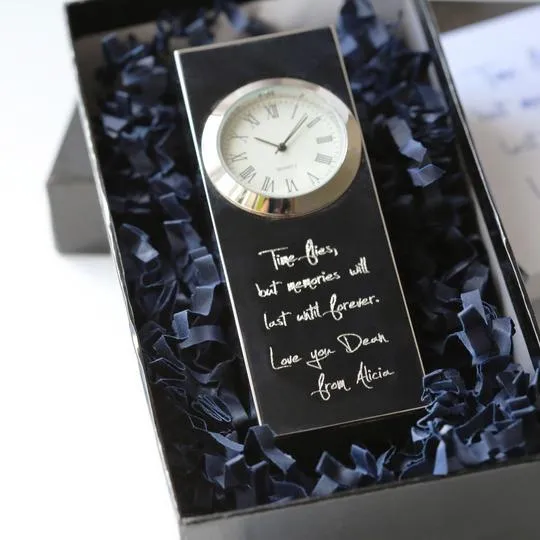 Handwriting Engraved Standing Clock
