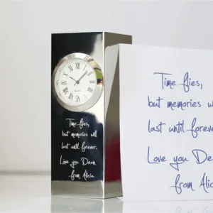 Handwriting Engraved Standing Clock