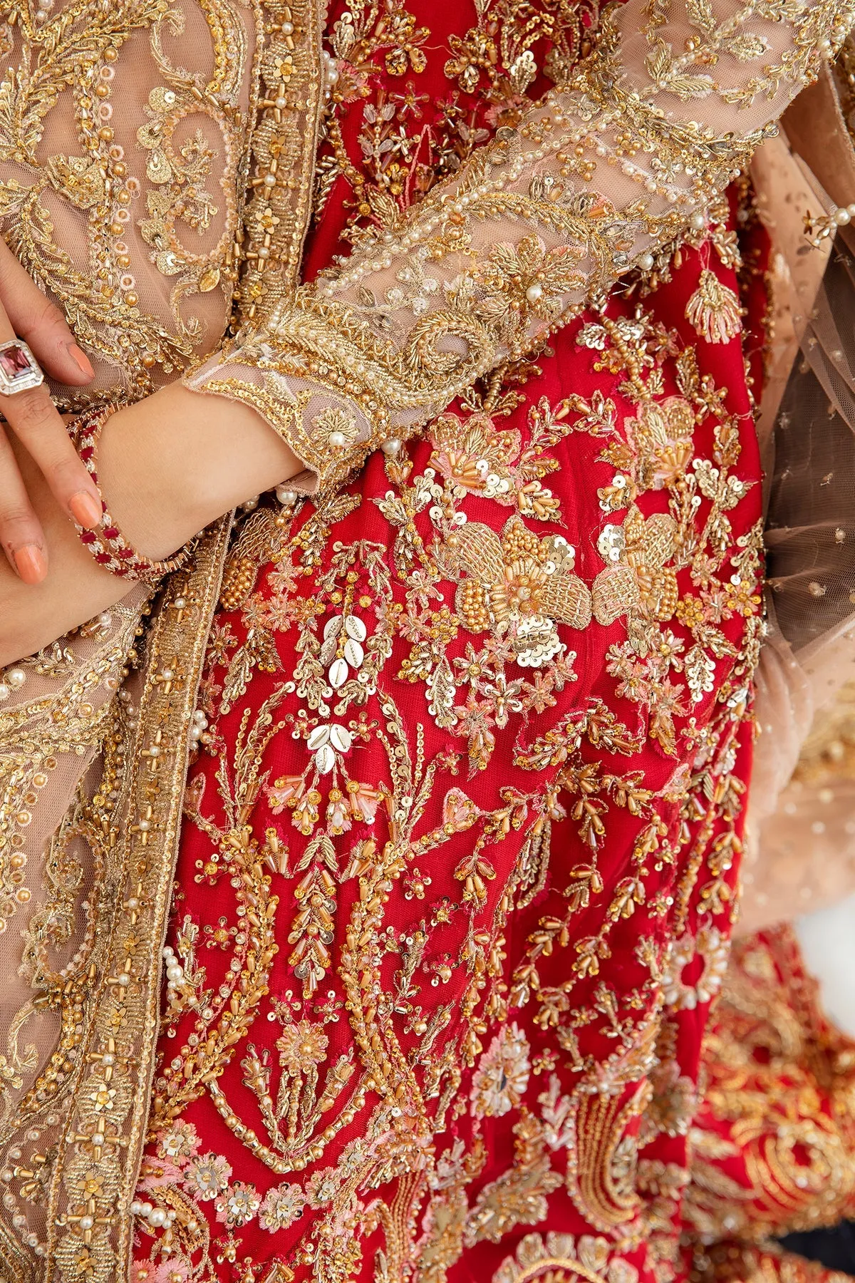 Heavy Red Golden Lehenga Choli for Indian Bridal Wear