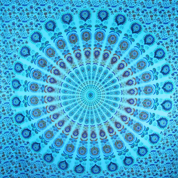 Henna Art Peacock Mandala Tapestry