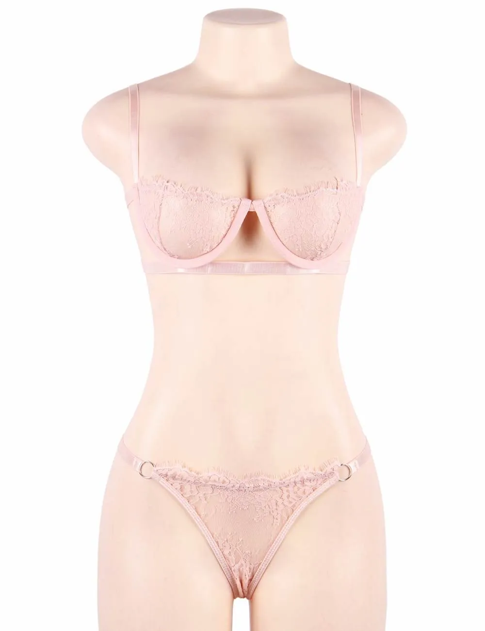 High Quality Beautiful Lingerie Lace Bra Set With Steel ring