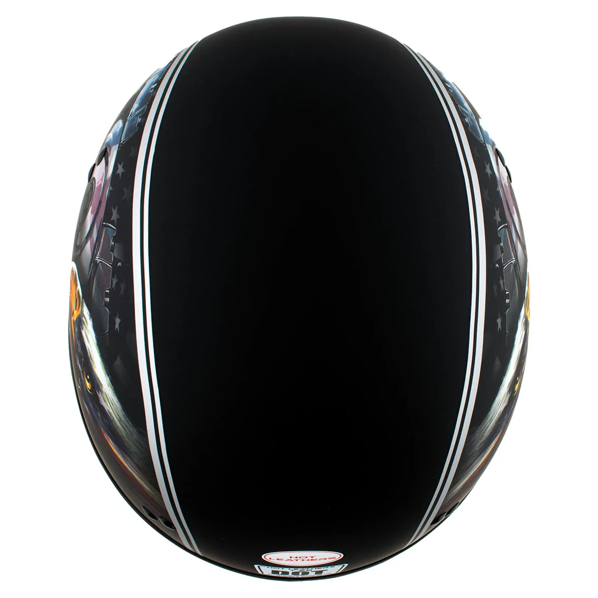 HLD1023 'V-Twin Eagle' Flat Black Motorcycle DOT Skull Cap Half Helmet for Men and Women Biker