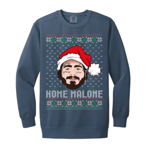 Home Malone Comfort Colors Crewneck Sweatshirt – Post Malone & Home Alone Inspired Ugly Christmas Sweater