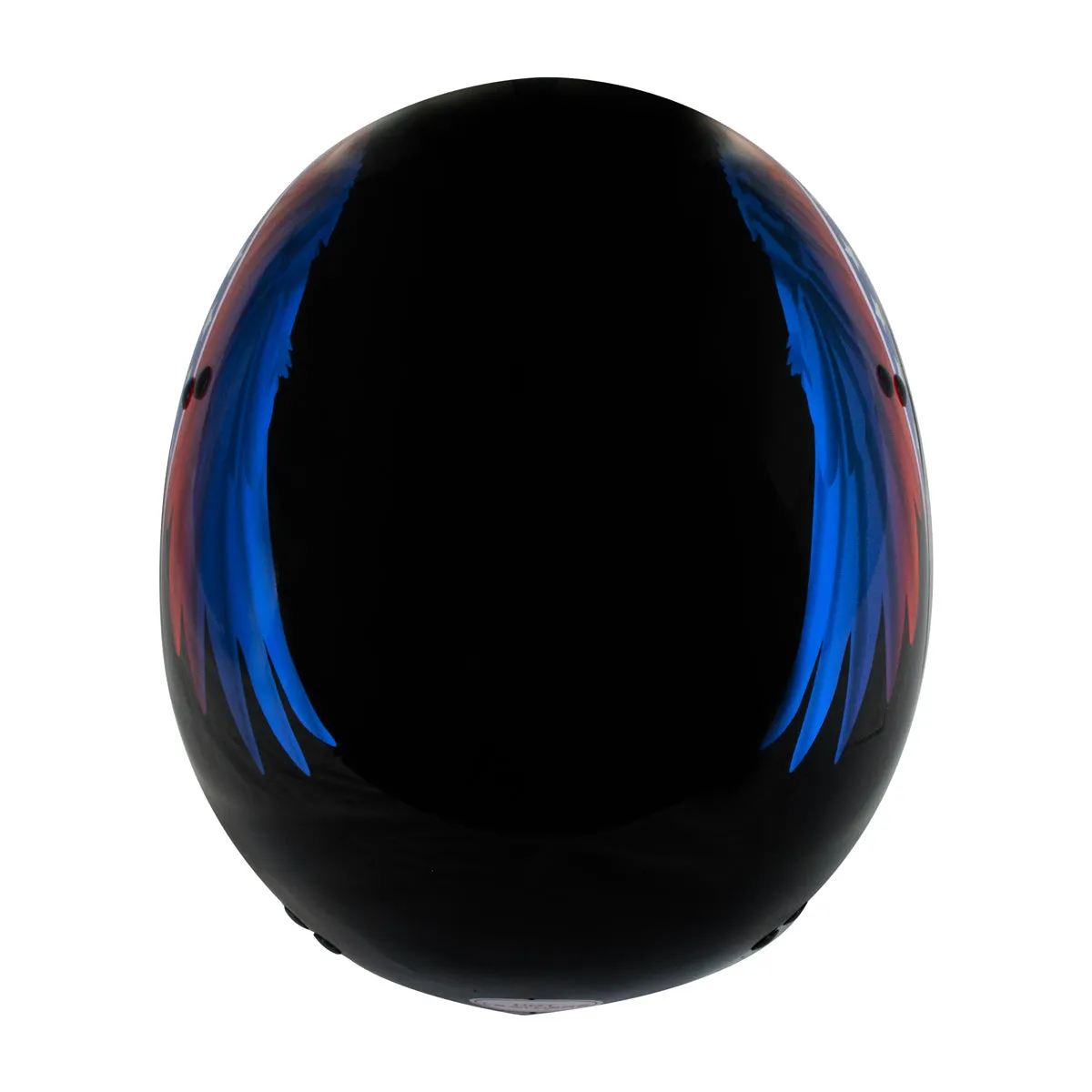 Hot Leathers T68 Eagle Wings Black Advanced DOT Approved Motorcycle Skull Cap Half Helmet for Men and Women Biker