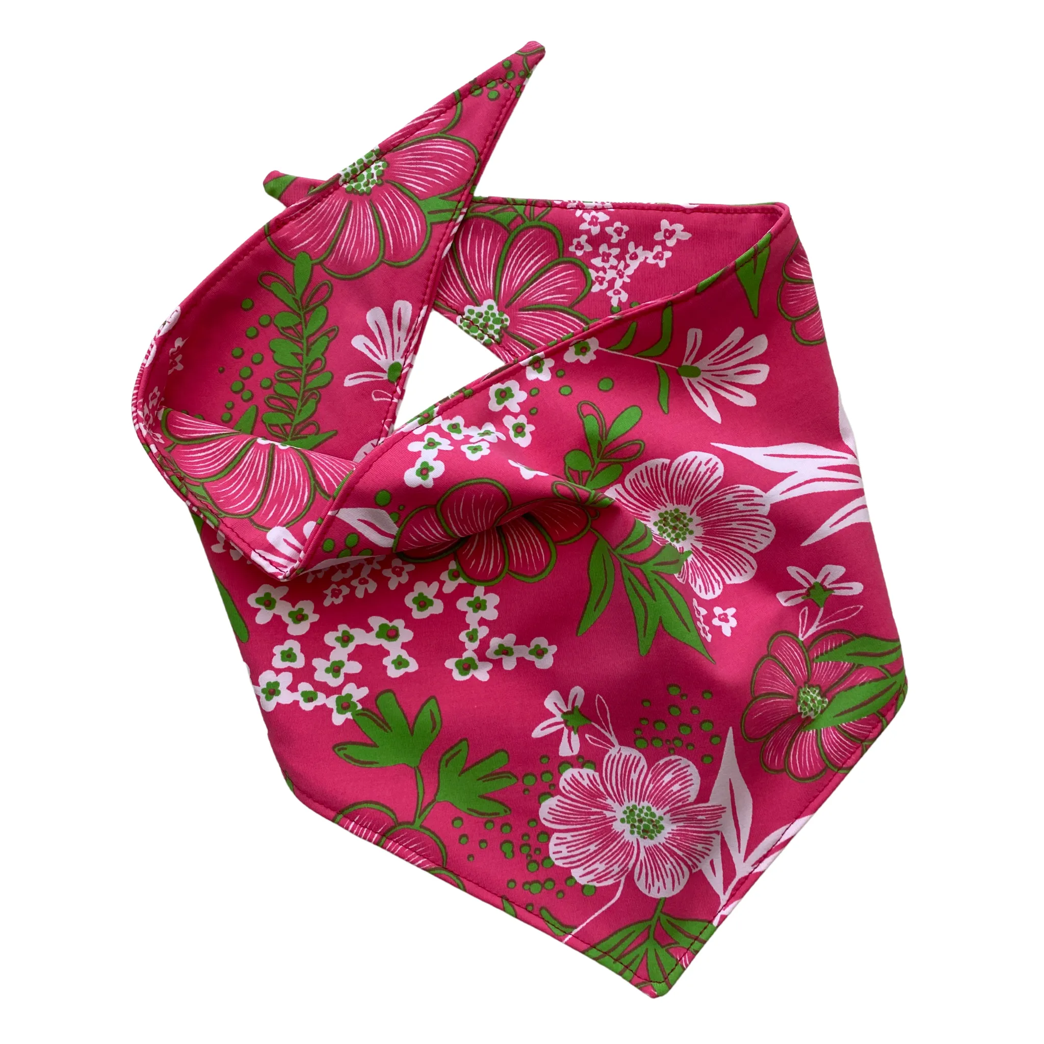 Hot Pink with Lime Green Floral Print Dog Swim scARF