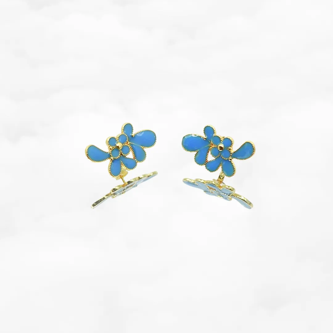 Imitation Kingfisher Flower Studs