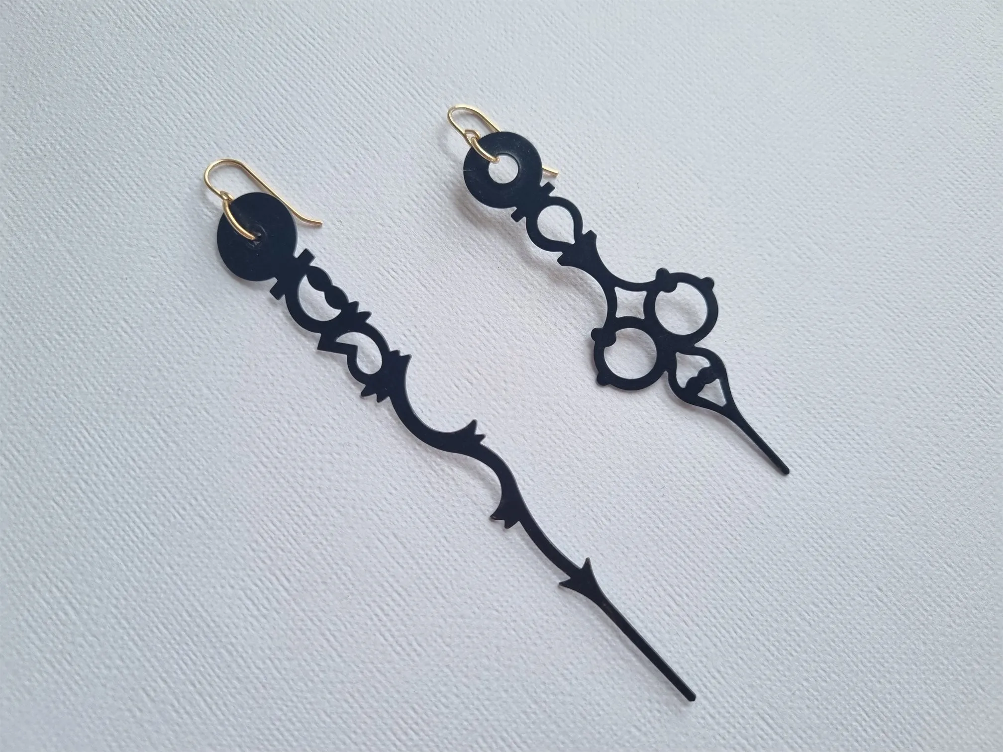 in time | vintage clock hand statement earrings