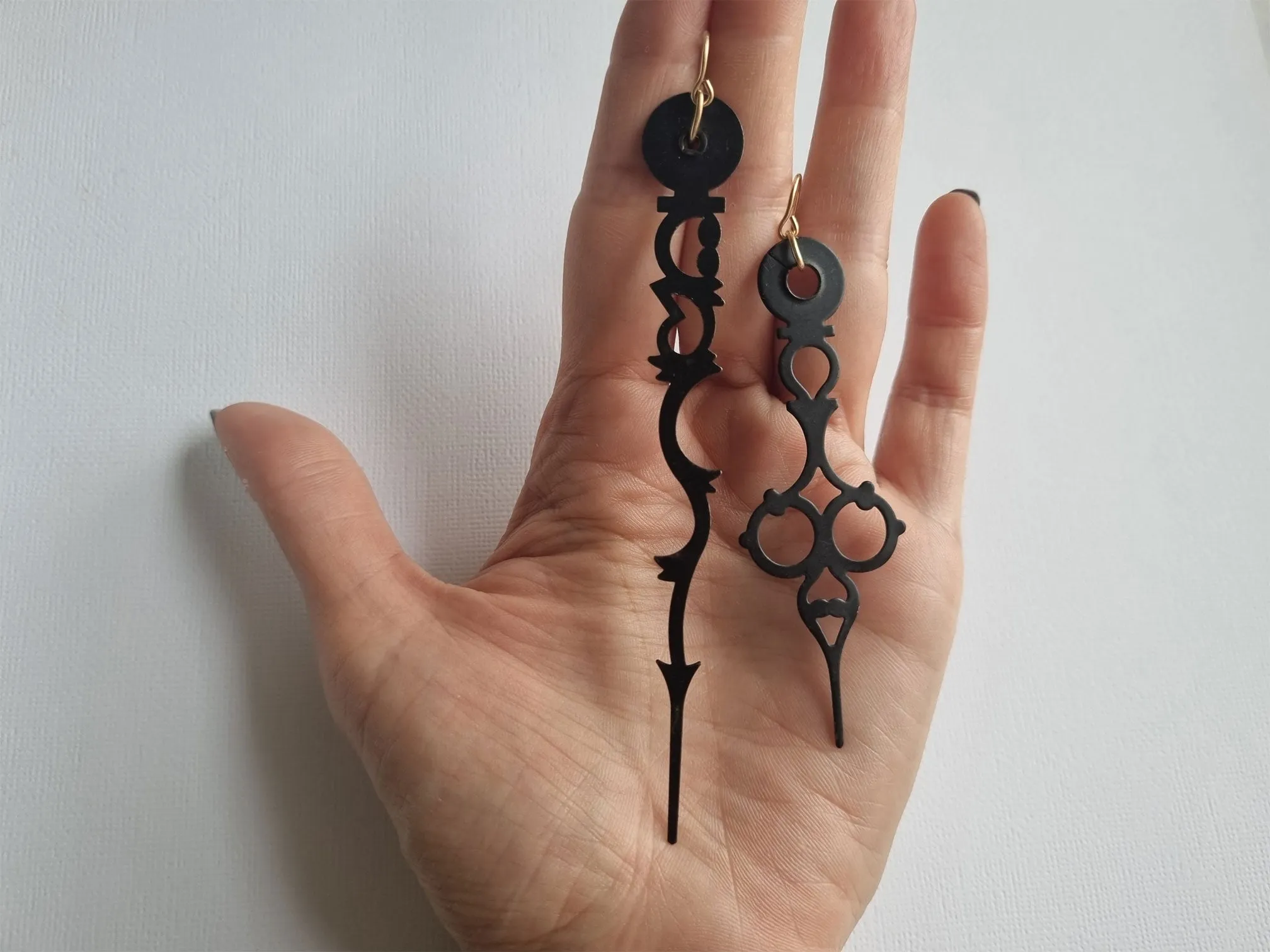 in time | vintage clock hand statement earrings