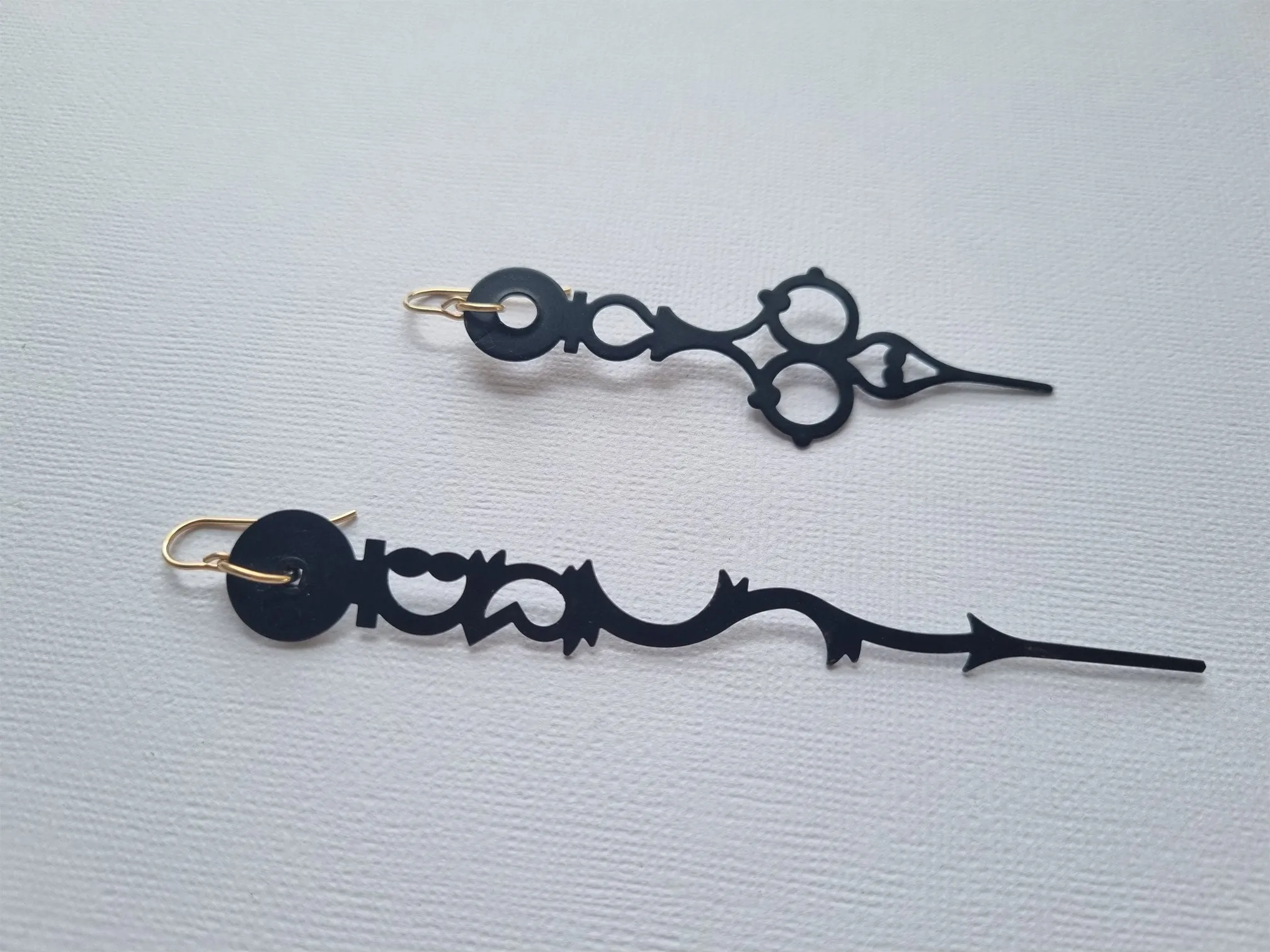 in time | vintage clock hand statement earrings