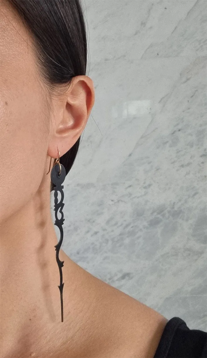 in time | vintage clock hand statement earrings