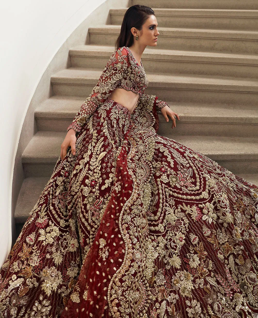 Indian Bridal Dress in Wedding Red Choli Lehenga Style