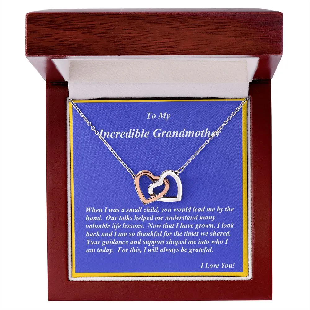 Interlocking Hearts Necklace, with Message Card