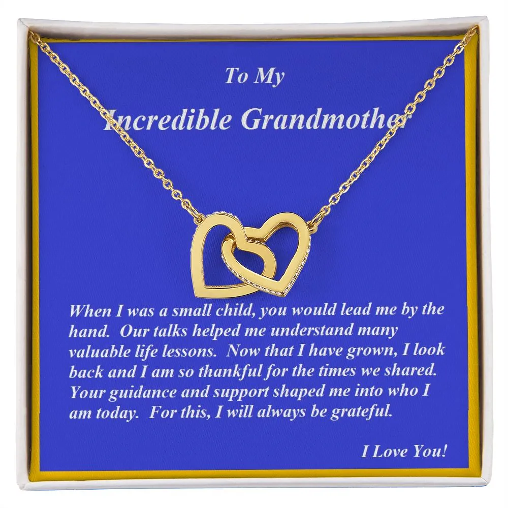 Interlocking Hearts Necklace, with Message Card
