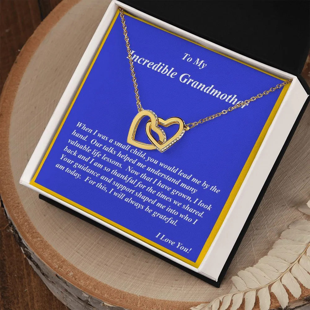 Interlocking Hearts Necklace, with Message Card