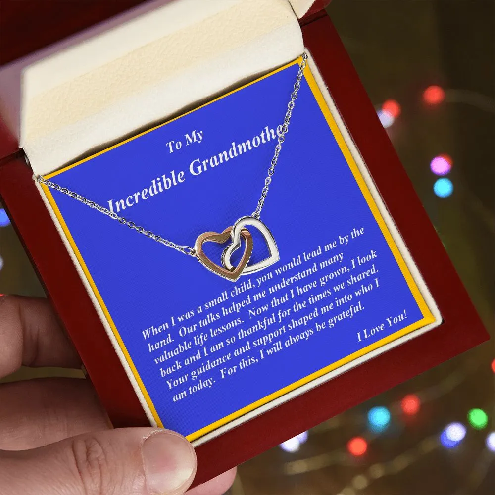 Interlocking Hearts Necklace, with Message Card