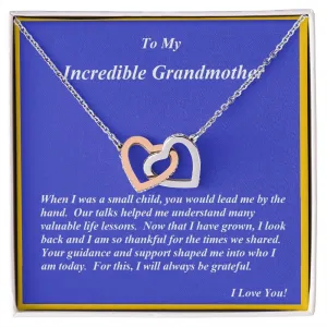 Interlocking Hearts Necklace, with Message Card