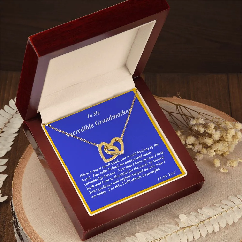 Interlocking Hearts Necklace, with Message Card