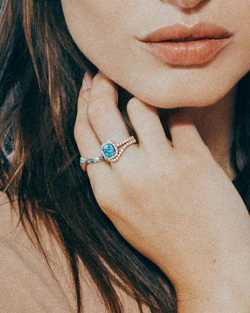 Iris Ring in Arizona turquoise