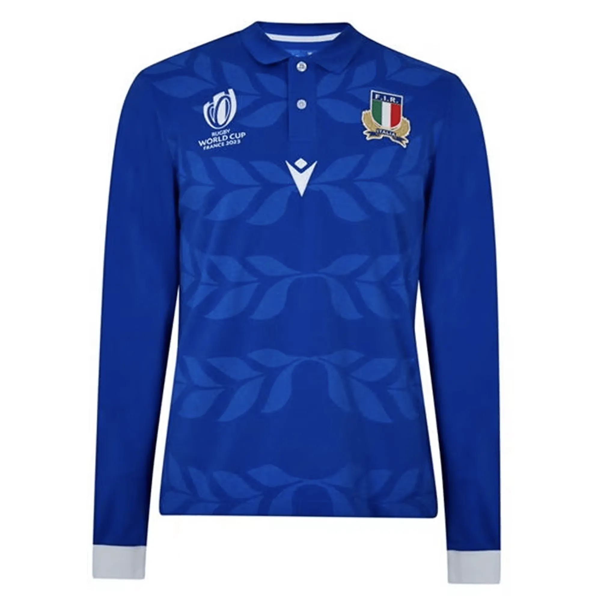 Italy RWC23 Long Sleeve Home Pique Cotton Polo by Macron