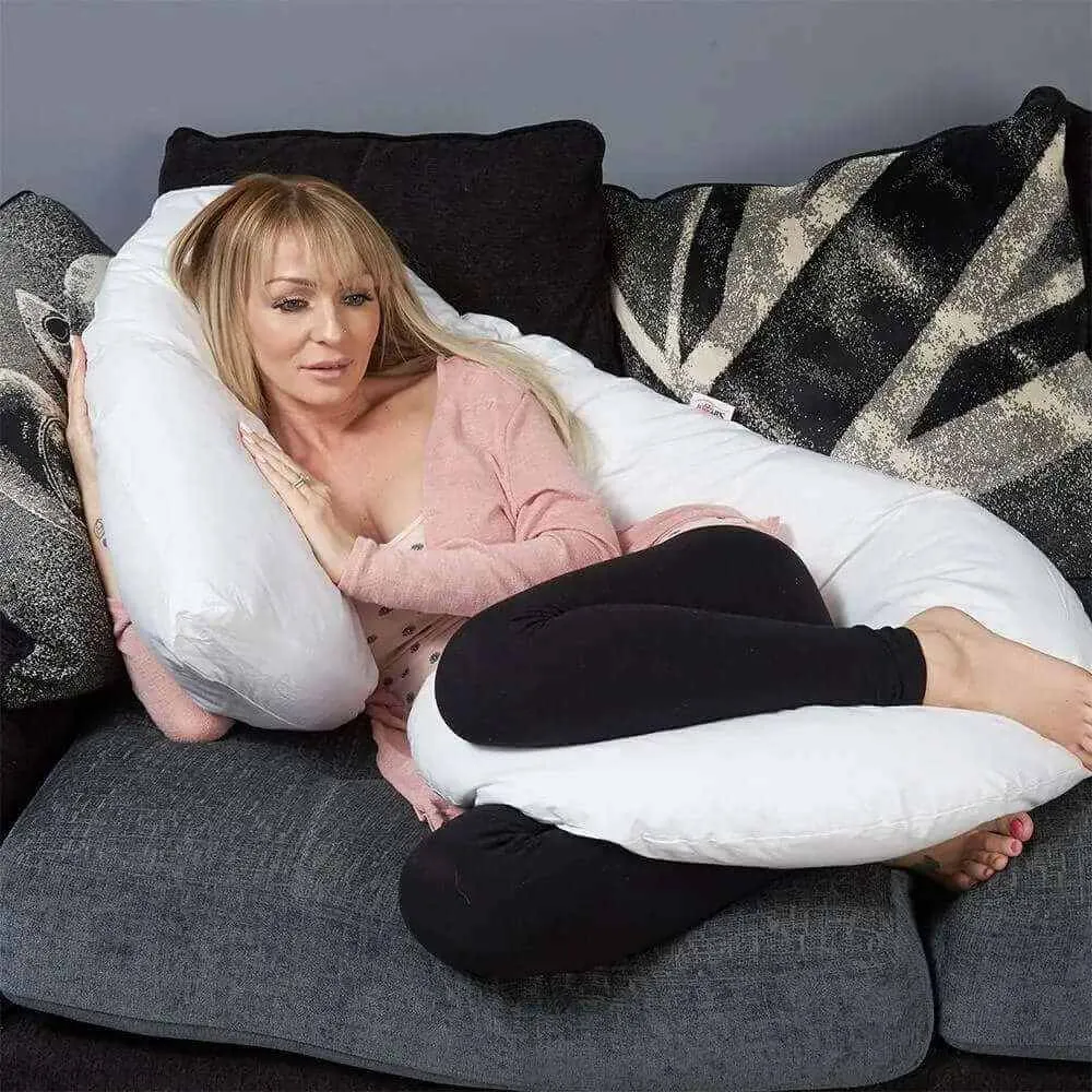 J Shaped Body Support Pillow Pink 'n' Daisies