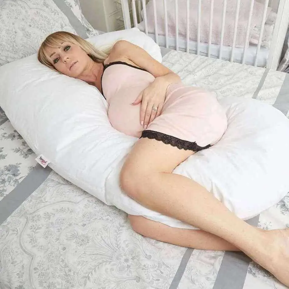 J Shaped Body Support Pillow Pink 'n' Daisies