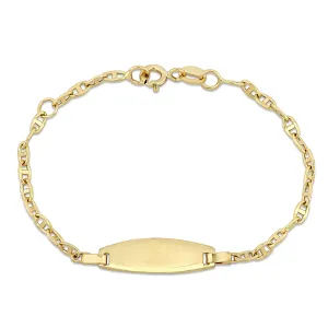 Kids 18K Yellow Gold Traditional Link ID Tag