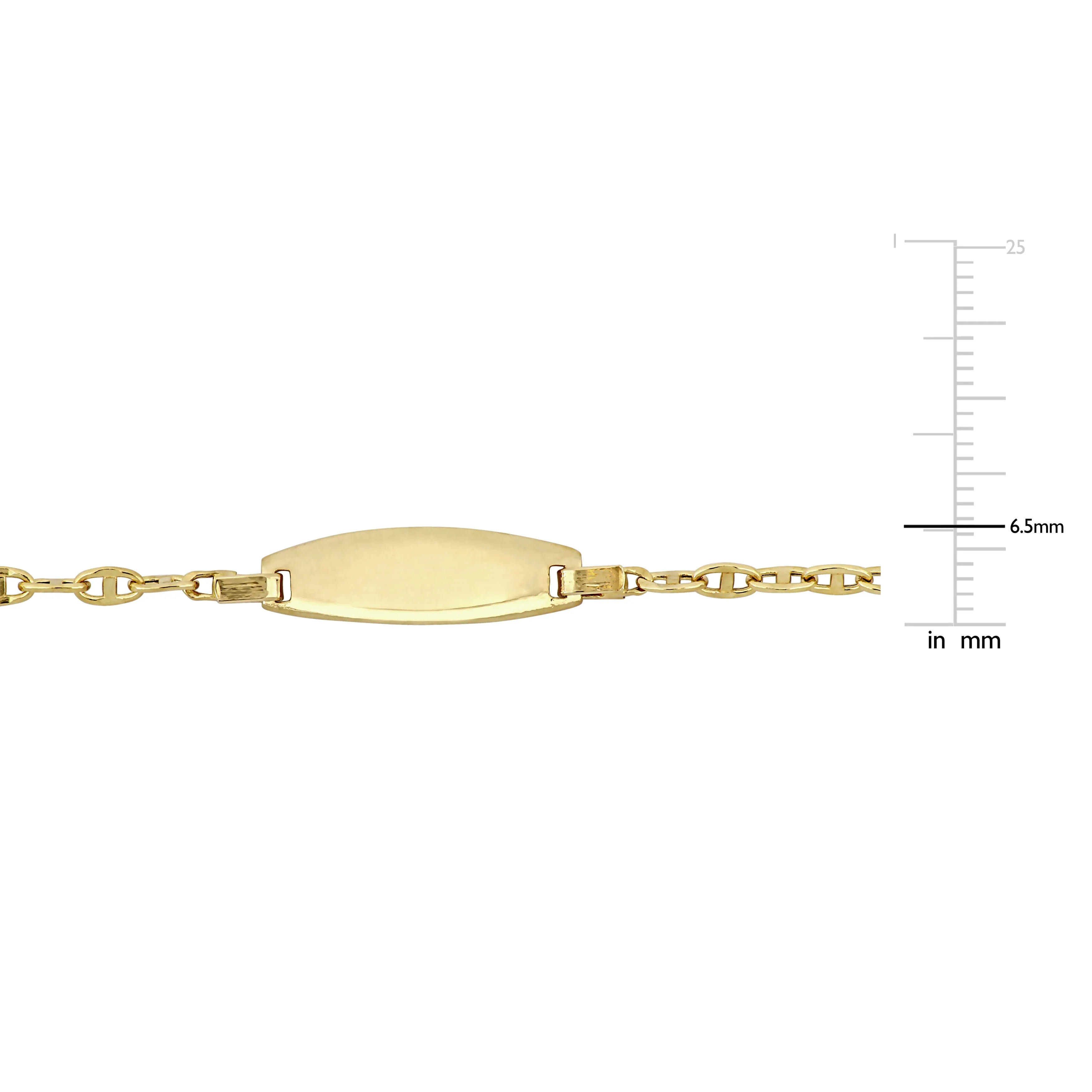 Kids 18K Yellow Gold Traditional Link ID Tag