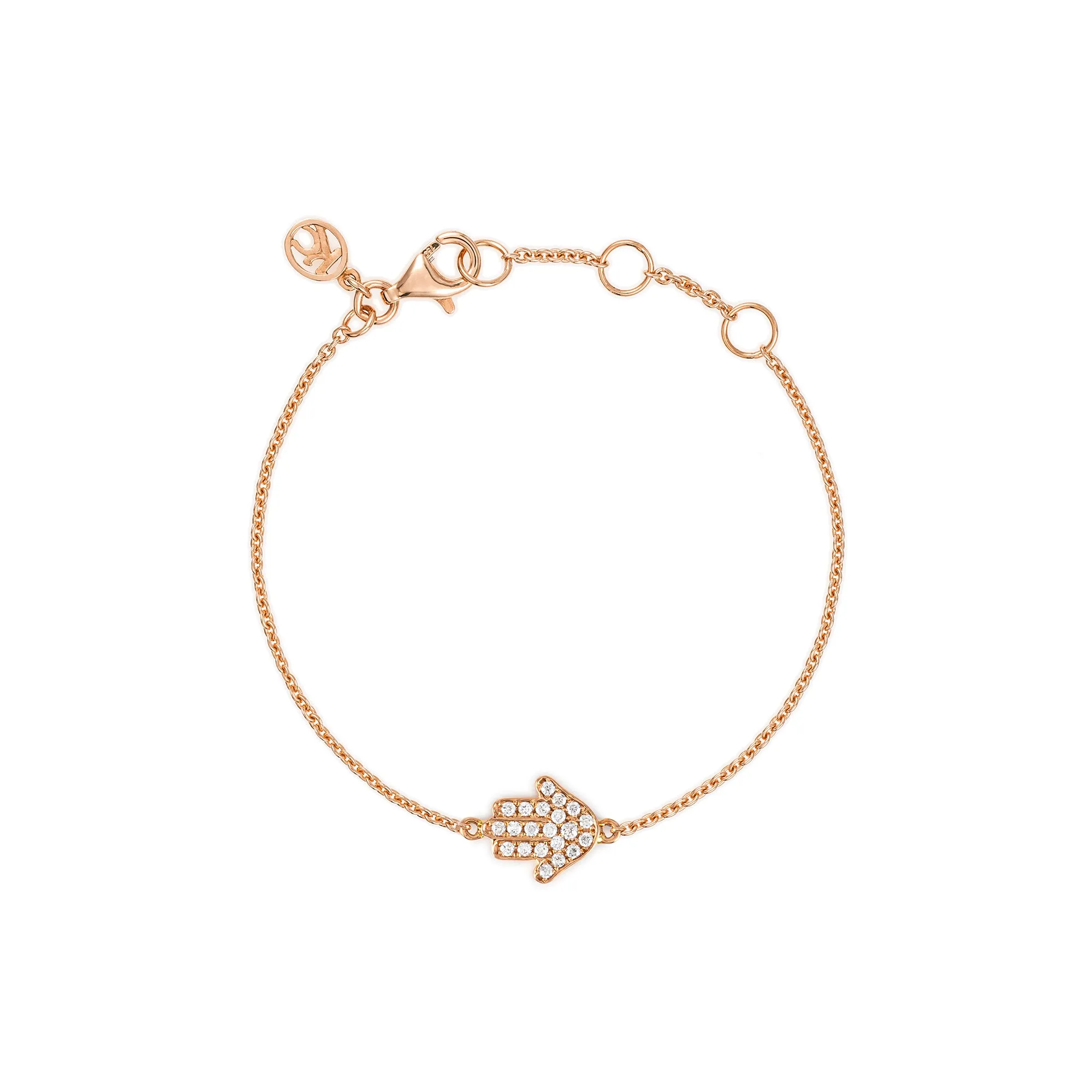 Kid's White Diamond Baby Hamsa Bracelet