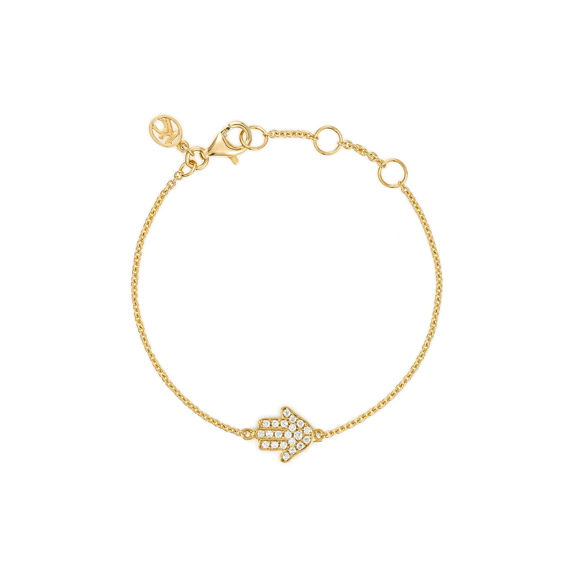 Kid's White Diamond Baby Hamsa Bracelet