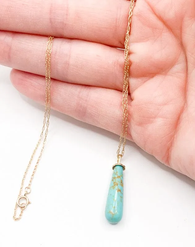 Kingman Turquoise Pendant Necklace