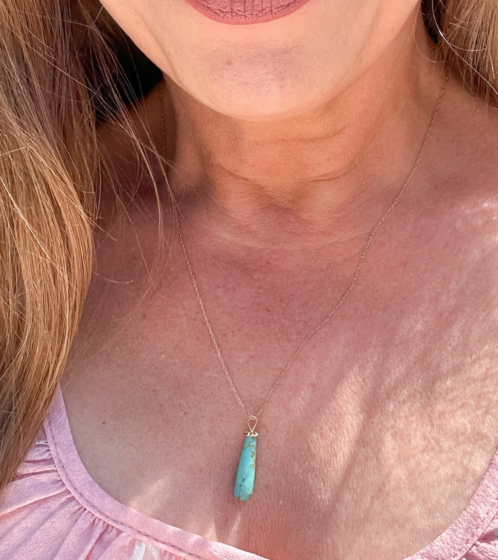 Kingman Turquoise Pendant Necklace