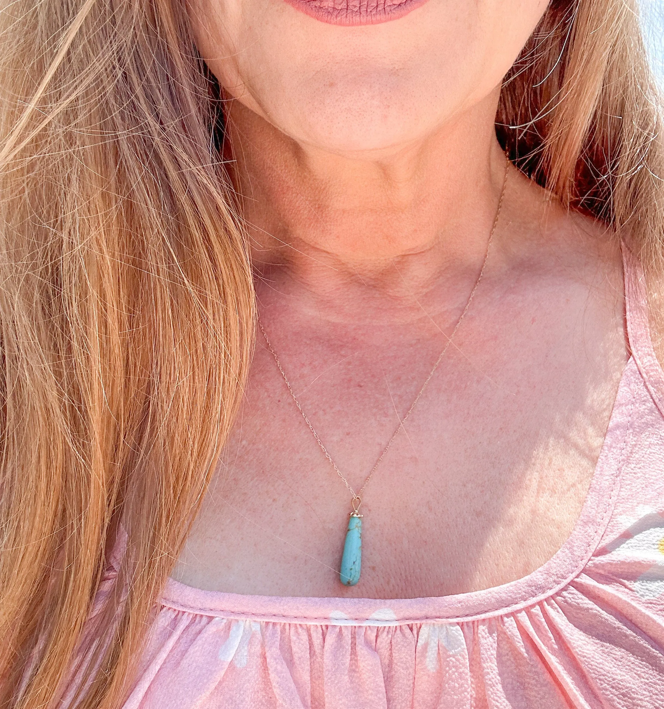 Kingman Turquoise Pendant Necklace