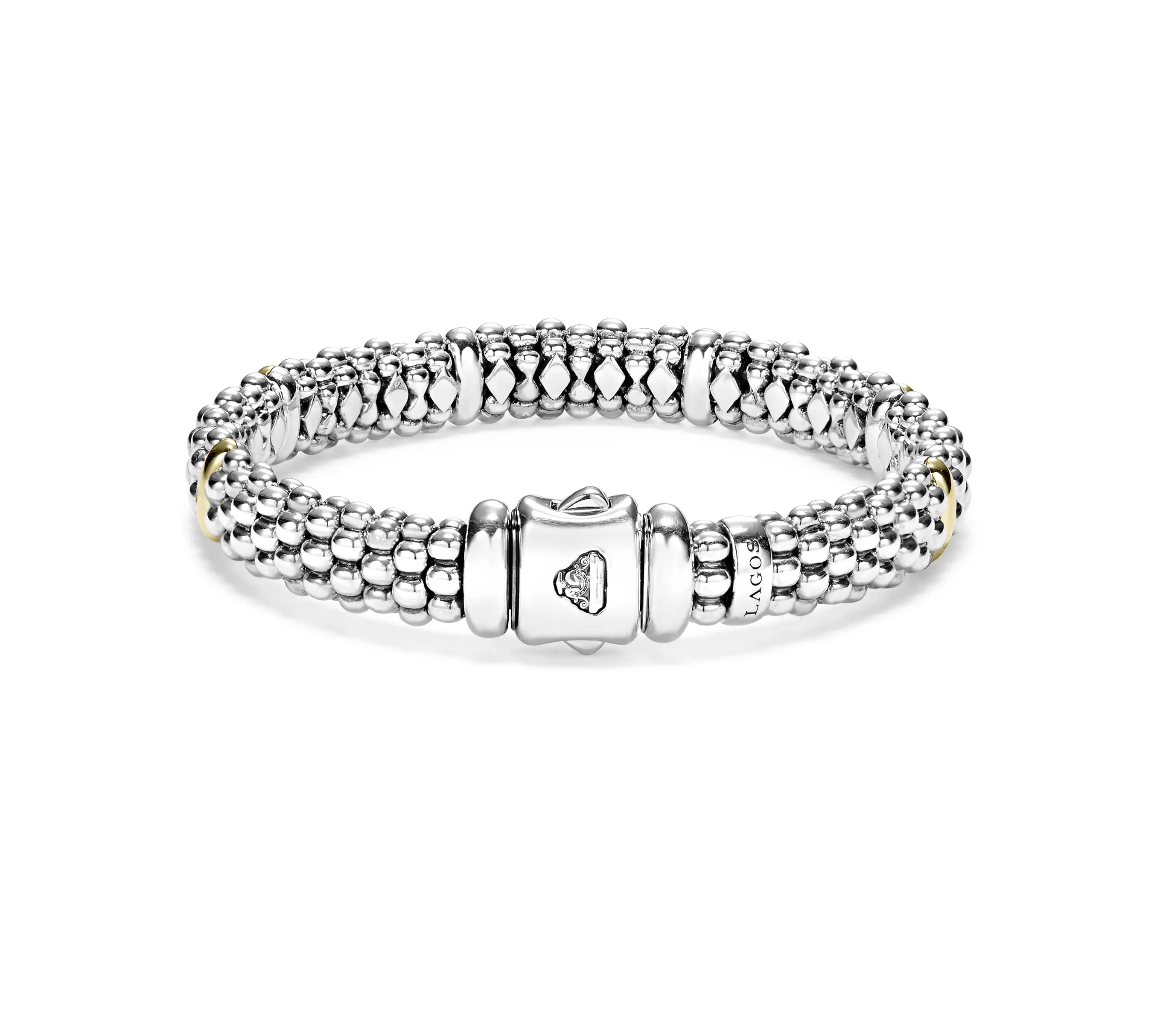 LAGOS Signature Caviar Six Gold Station Caviar Bracelet