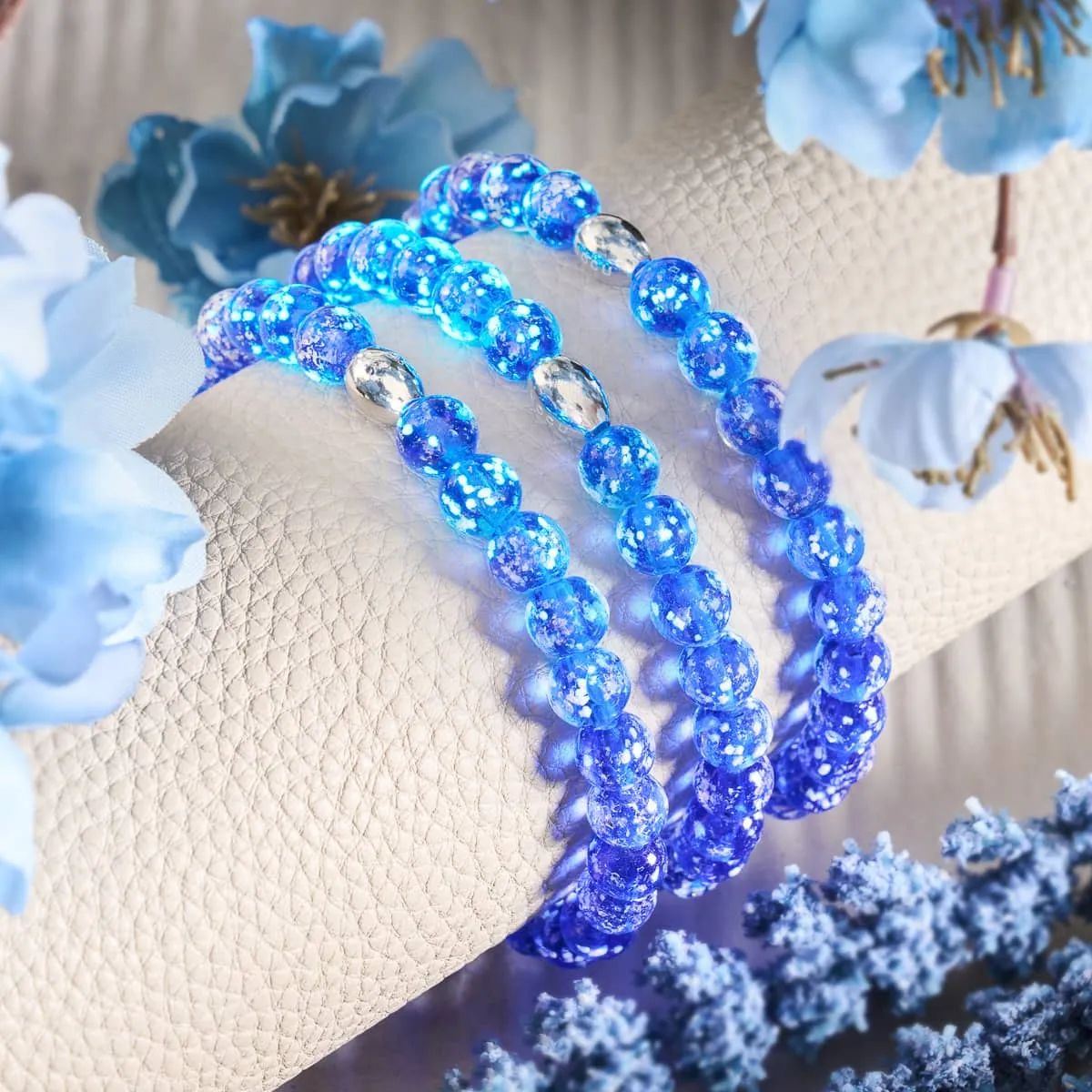 Lapis Lazuli | .925 Sterling Silver | Firefly Glass Bracelet