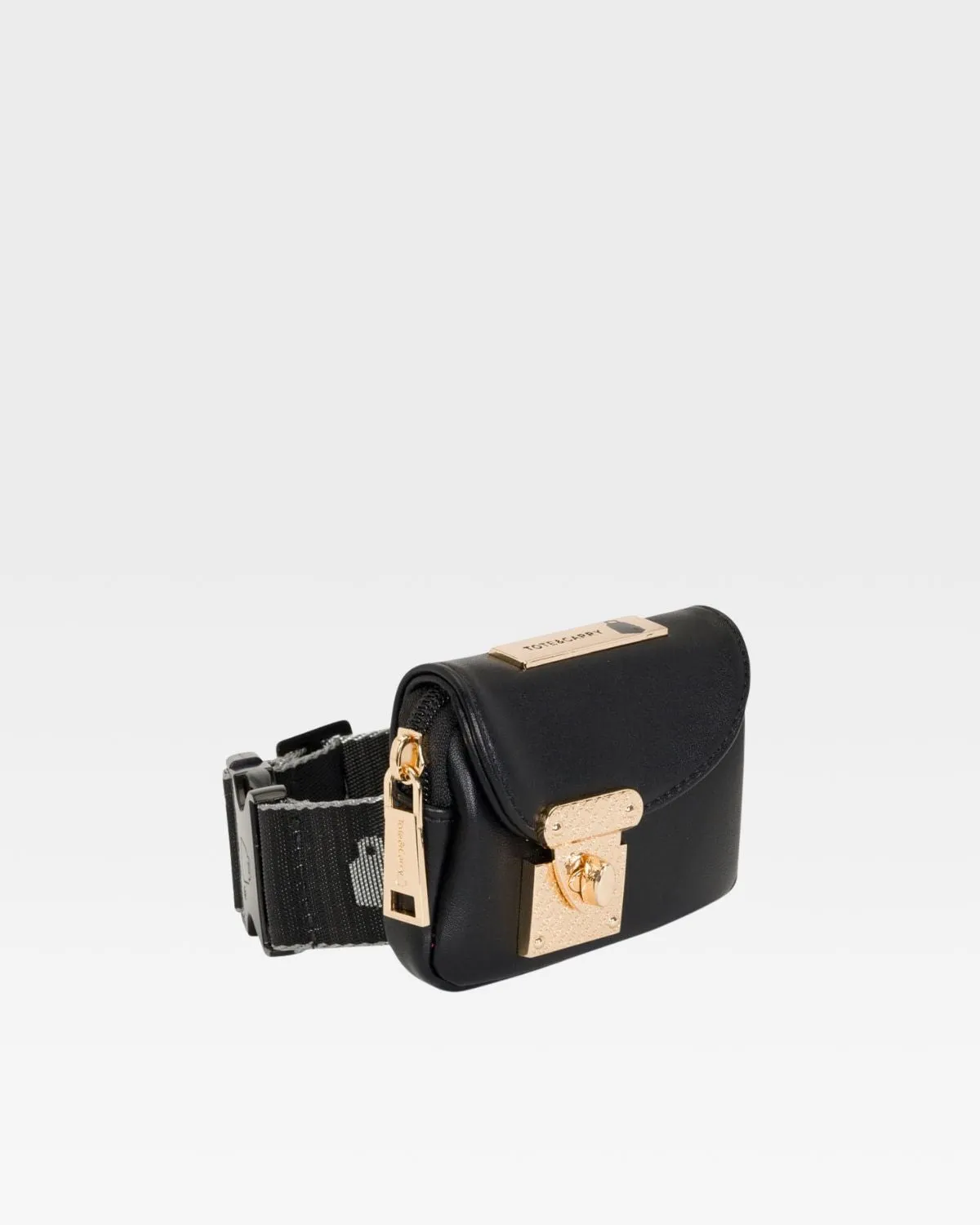 Leather Belt Bag in Black
