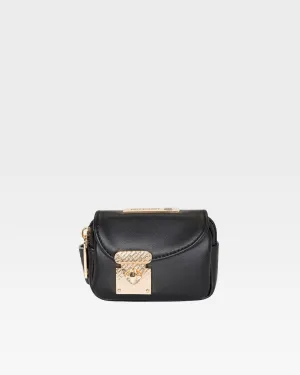 Leather Belt Bag in Black