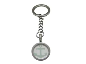 Light Turquoise Nautical Anchor Design Key Chain
