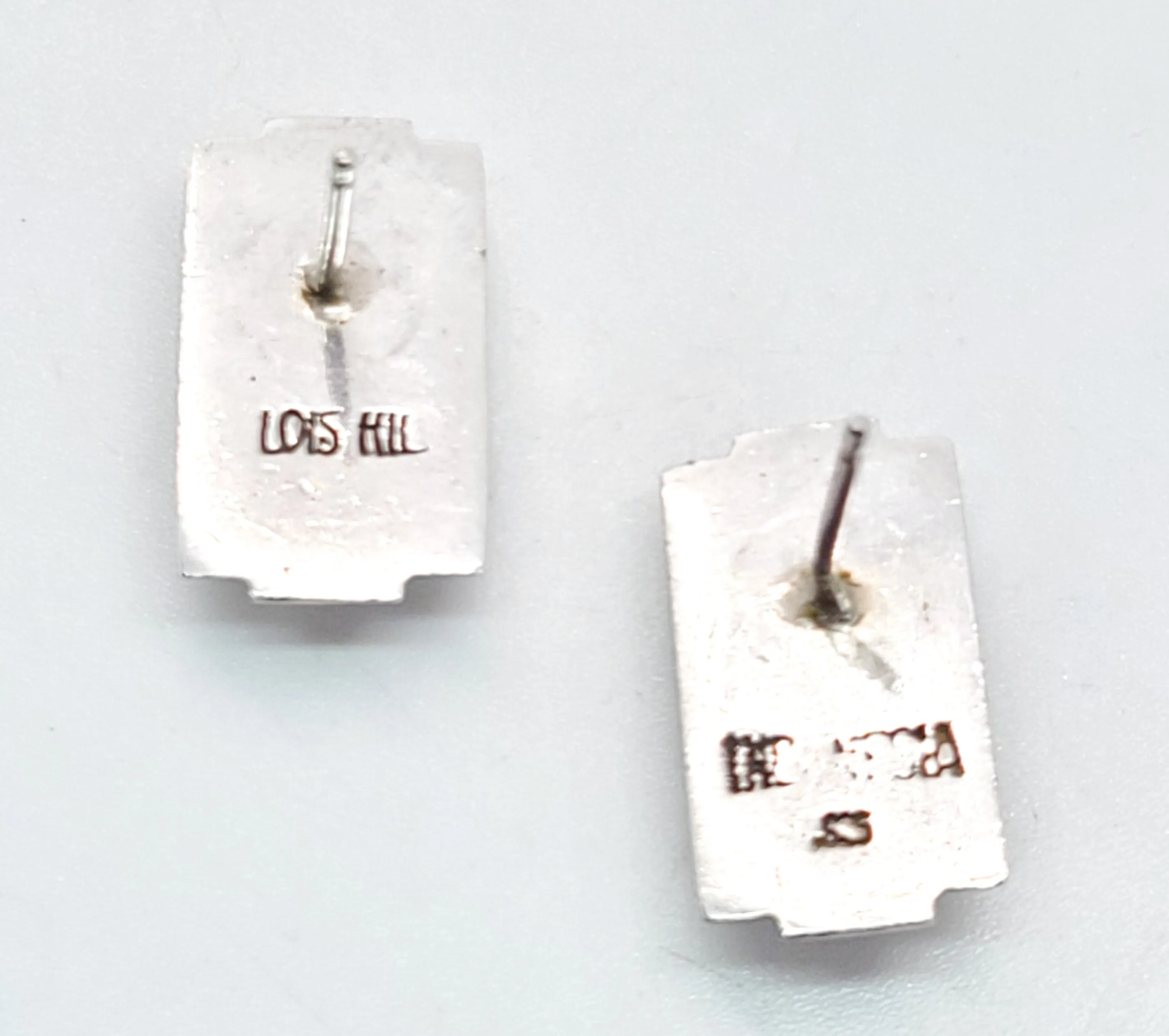 Lois Hill Scroll Milgrain dot sterling silver domed earrings Indonesia