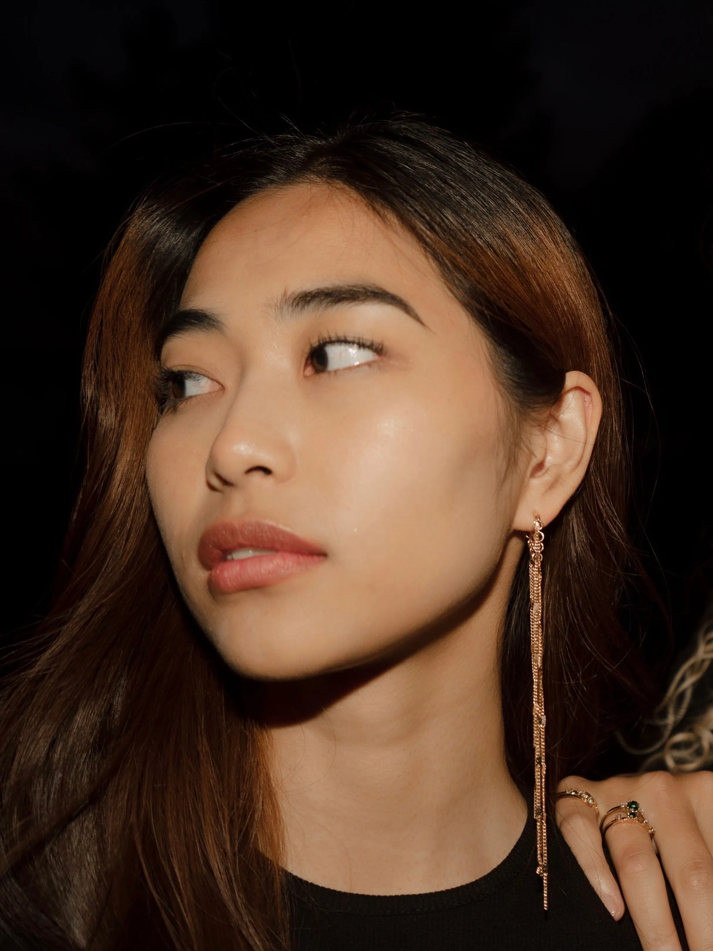 Long Tassel Chain Gold Earrings