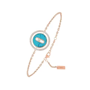 Lucky Move 18K Rose Gold Turquoise Diamond Petite Bracelet